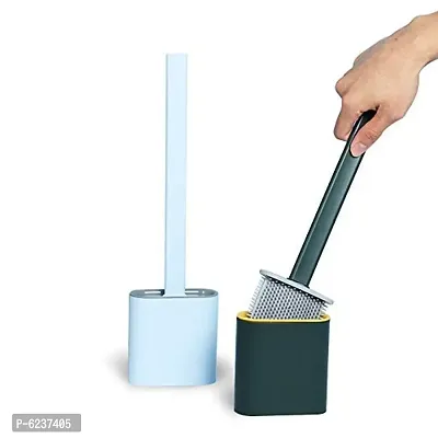Silicon Toilet Brush with Slim Holder