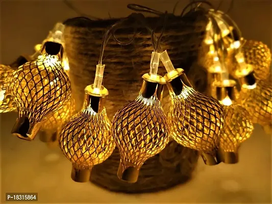 Radisson? Golden Home Decoration Metal Ball String LED Ferry Light (Pack -2) for Balcony, Curtains, Diwali, Christmas, New Year with 5m Wire and 16 LED Made by India 1-thumb2