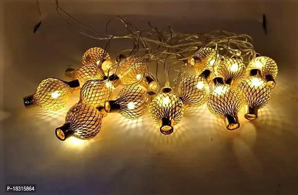 Radisson? Golden Home Decoration Metal Ball String LED Ferry Light (Pack -2) for Balcony, Curtains, Diwali, Christmas, New Year with 5m Wire and 16 LED Made by India 1-thumb4