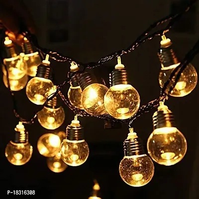 Radisson ? Golden Home Decoration Crystal Bulb Shape String LED Ferry Light for Balcony, Curtains, Diwali, Christmas, New Year with 5m Wire and 16 LED Made by India 1