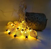 Radisson? Golden Home Decoration Metal Ball String LED Ferry Light (Pack -2) for Balcony, Curtains, Diwali, Christmas, New Year with 5m Wire and 16 LED Made by India 1-thumb2