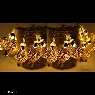 Radisson? Golden Home Decoration Metal Ball String LED Ferry Light (Pack -2) for Balcony, Curtains, Diwali, Christmas, New Year with 5m Wire and 16 LED Made by India 1-thumb0