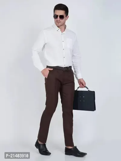 MenCotton Matty  Lycra Formal Trousers Pants-thumb5