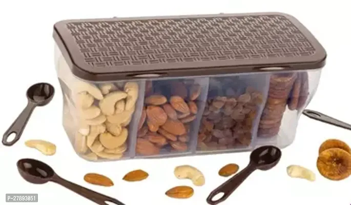 Multipurpose 4 In 1 Box For Kitchen Storage Containers Airtight Cereal 1800 Ml With 4 Spoons-thumb0