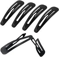 Black Metal Tic Tac Hair Clips For Women & Girls (Pack of 12)-thumb2