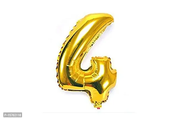 Party Booms Numbers Foil Balloon Gold (16inch) , Birthday Party Supplies , Party Foil Balloon - Large/ Kids Party Supplies , Theme Birthday Party , Foil Balloons , Birthday Balloons (4)