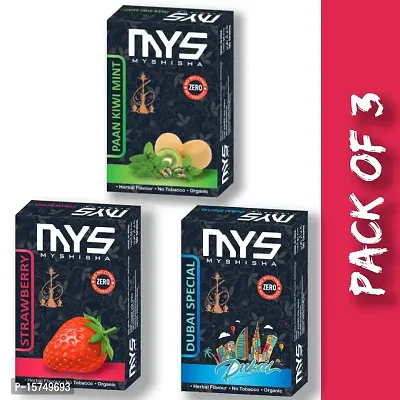 MYSHISHA Herbal Hookah (100% Nicotine and Tobacco Free) Paan Kiwi Mint, Strawberry, Dubai Special (150gm)-thumb2