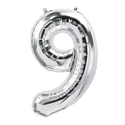 Party Booms Numbers Foil Balloon Silver (16inch) , Birthday Party Supplies , Party Foil Balloon - Large/ Kids Party Supplies , Theme Birthday Party , Foil Balloons , Birthday Balloons