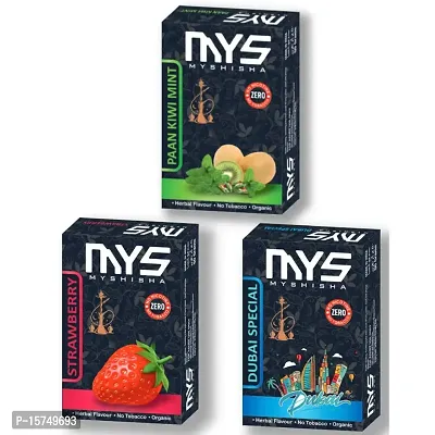 MYSHISHA Herbal Hookah (100% Nicotine and Tobacco Free) Paan Kiwi Mint, Strawberry, Dubai Special (150gm)