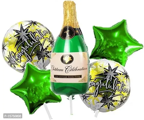 SCORIA Large Champagne Shaped Foil Balloons Pack for Party Decorations (Pack of 5)