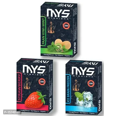 MYSHISHA Herbal Hookah (100% Nicotine and Tobacco Free) Paan Kiwi Mint, Strawberry, BF (150gm)-thumb0