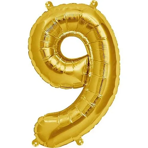 Party Booms Numbers Foil Balloon Gold (16inch) , Birthday Party Supplies , Party Foil Balloon - Large/ Kids Party Supplies , Theme Birthday Party , Foil Balloons , Birthday Balloons