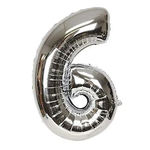 Party Booms Numbers Foil Balloon Silver (16inch) , Birthday Party Supplies , Party Foil Balloon - Large/ Kids Party Supplies , Theme Birthday Party , Foil Balloons , Birthday Balloons