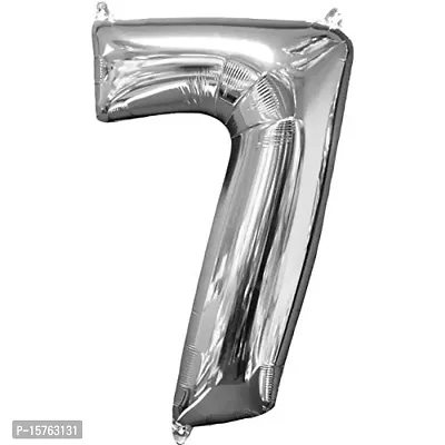 Party Booms Numbers Foil Balloon Silver (16inch) , Birthday Party Supplies , Party Foil Balloon - Large/ Kids Party Supplies , Theme Birthday Party , Foil Balloons , Birthday Balloons (7)-thumb0