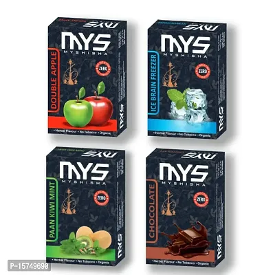 MYSHISHA Herbal Hookah (100% Nicotine and Tobacco Free) Double Apple, BF, Paan Kiwi Mint, Chocolate (200gm)