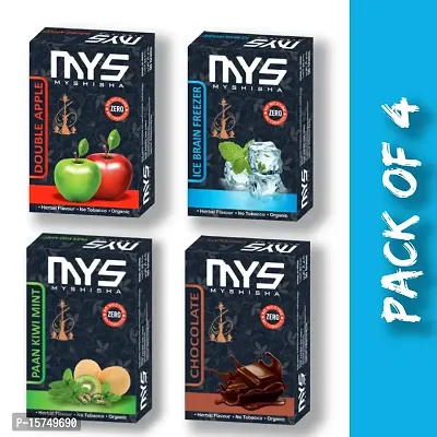 MYSHISHA Herbal Hookah (100% Nicotine and Tobacco Free) Double Apple, BF, Paan Kiwi Mint, Chocolate (200gm)-thumb2