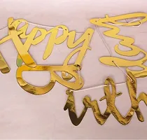 SCORIA 1st Blush Theme Gold Happy Birthday Letters Banner Decorations Foil Banners for Kids-thumb2