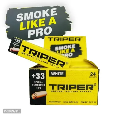 SCORIA TRIPER YELLOW SLIM KING SIZE -SMOKE LIKE A PRO- ROLLING PAPER FULL BOX (24 BOOKLETS)