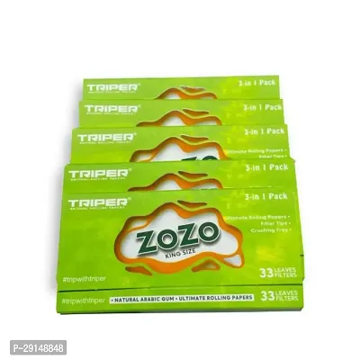 SCORIA ZOZO WHITE SLIM KING SIZE ROLLING PAPER (GREEN) PACK OF 5-thumb0