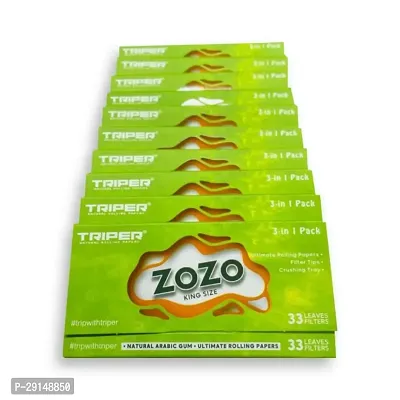 SCORIA ZOZO WHITE SLIM KING SIZE ROLLING PAPER (GREEN) PACK OF 10-thumb0