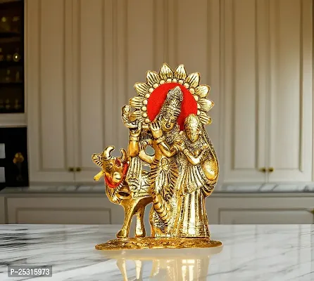 Lord Krishna Metal Statue,Krishna Murti Playing Flute for Temple Pooja,Decor Your Home,Office  Gift Your Relatives,Showpiece Figurines,Religious Idol,Gift Article.SIZE-17 Cm-thumb0