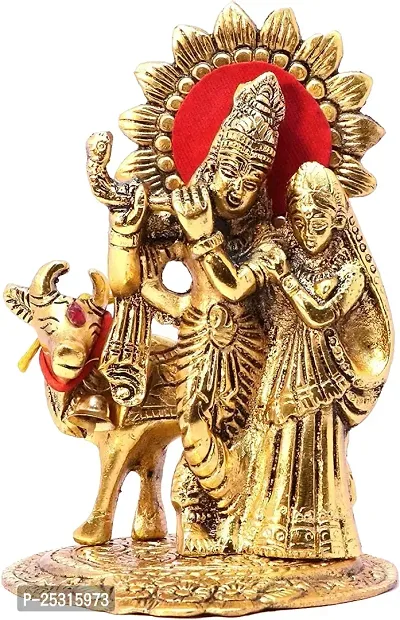 Lord Krishna Metal Statue,Krishna Murti Playing Flute for Temple Pooja,Decor Your Home,Office  Gift Your Relatives,Showpiece Figurines,Religious Idol,Gift Article.SIZE-17 Cm-thumb3