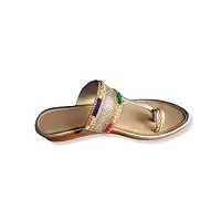 Women Embroidered Slip On Ethnic Flats Sandals-thumb1