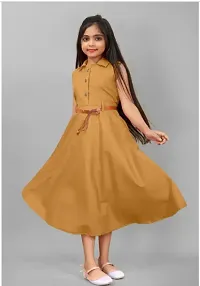 Solid Crepe Dress For Girls-thumb1