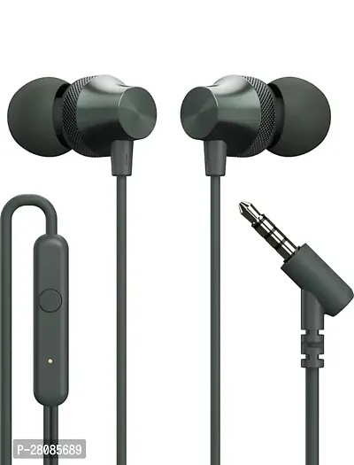 Stylish Black Wired - 3.5 MM Single Pin Noise Cancelling With Microphone Headphones-thumb0