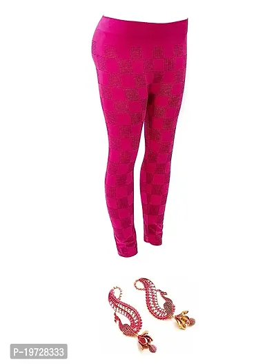 Buy Aayush Stretchable HIGH Waist Free Size Jeggings for Women Combo (Pink  3880 Free Earrings) Online In India At Discounted Prices