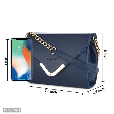 Amyence Trendy Stylish Crossbody Sling Bag for Girl Women for Party Office College (Blue 1008)-thumb2