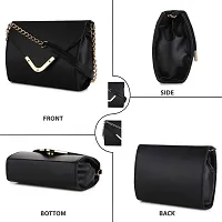 Amyence Trendy Stylish Crossbody Sling Bag for Girl Women for Party Office College (Black 1008)-thumb3