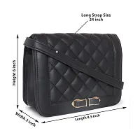 Amyence Trendy Stylish Crossbody Sling Bag for Girl Women for Party Office College (Black 1014)-thumb1