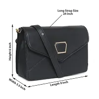 Amyence Trendy Stylish Crossbody Sling Bag for Girl Women for Party Office College (Black 1020)-thumb1