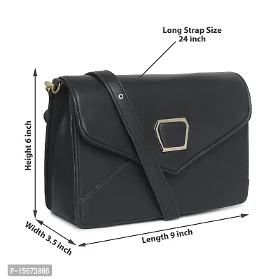 Amyence Trendy Stylish Crossbody Sling Bag for Girl Women for Party Office College (Black 1020)-thumb2