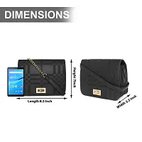 Amyence Trendy Stylish Crossbody Sling Bag for Girl Women for Party Office College (Black 1015)-thumb1