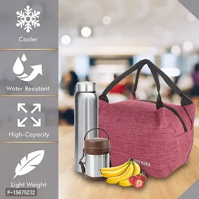 Amyence Lunch Bags for Office Women  Men Insulated Lunch Bag for Kids Tiffin Bag for Organizer Storage Lunch Box Portable and Reusable ? Maroon-thumb3