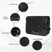 Amyence Trendy Stylish Crossbody Sling Bag for Girl Women for Party Office College (Black 1014)-thumb3