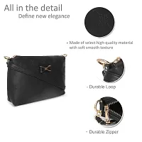 Amyence Trendy Stylish Crossbody Sling Bag for Girl Women for Party Office College (Black 1016)-thumb3
