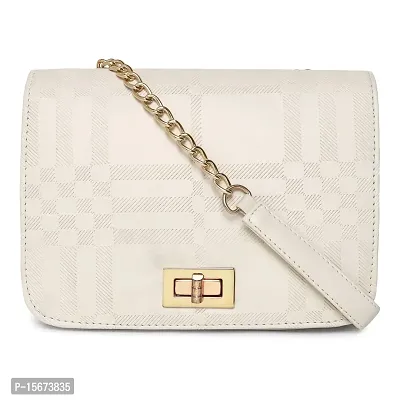 Amyence Trendy Stylish Crossbody Sling Bag for Girl Women for Party Office College (Off White 1015)