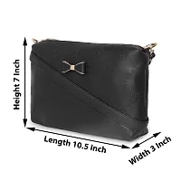 Amyence Trendy Stylish Crossbody Sling Bag for Girl Women for Party Office College (Black 1016)-thumb1