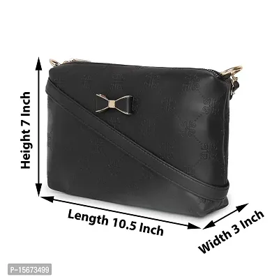 Amyence Trendy Stylish Crossbody Sling Bag for Girl Women for Party Office College (Black 1016)-thumb2