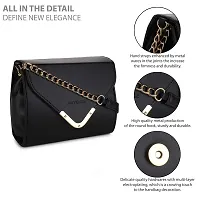 Amyence Trendy Stylish Crossbody Sling Bag for Girl Women for Party Office College (Black 1008)-thumb2