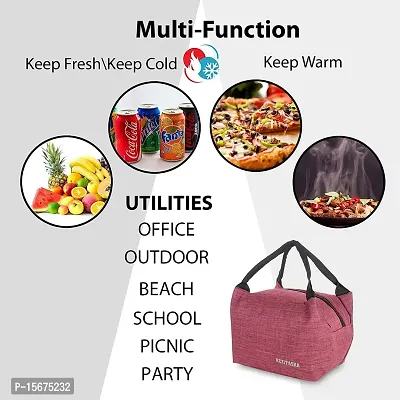 Amyence Lunch Bags for Office Women  Men Insulated Lunch Bag for Kids Tiffin Bag for Organizer Storage Lunch Box Portable and Reusable ? Maroon-thumb4