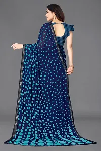 Trendy Georgette Printed Saree With Blouse Piece For Women-thumb1