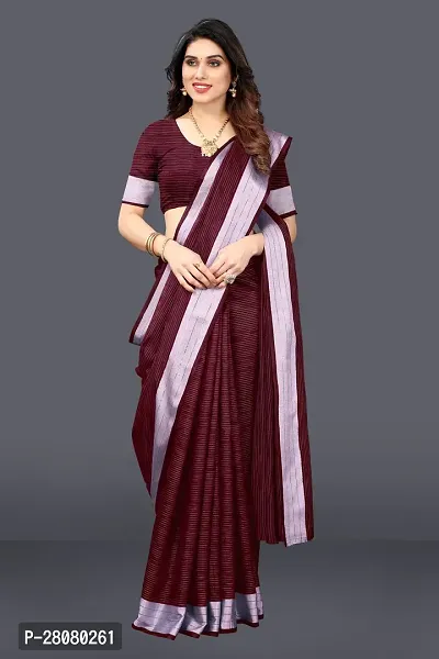 Beautiful Linen Saree with Blouse piece-thumb2