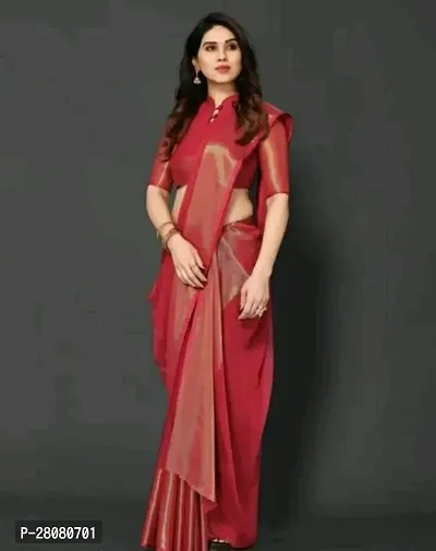 Beautiful Chiffon Saree with unstitched Blouse piece for Women-thumb0