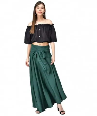 AA Fashion Women's Indo-Westernd Crepe Top and Skirt