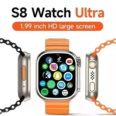 S8 Ultra Android Smart Watch 4G Sim Card 49mm Camera WiFi GPS - Orange, Free Size