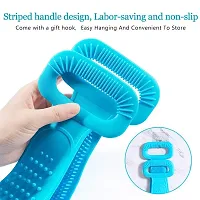 FOXY Silicone Body Back Scrubber Big Size 71x10cm, Double Side Bathing Brush for Skin Deep Cleaning Massage, Dead Skin Removal Exfoliating Belt for Shower (Multicolor) (Body Scrubber)-thumb2